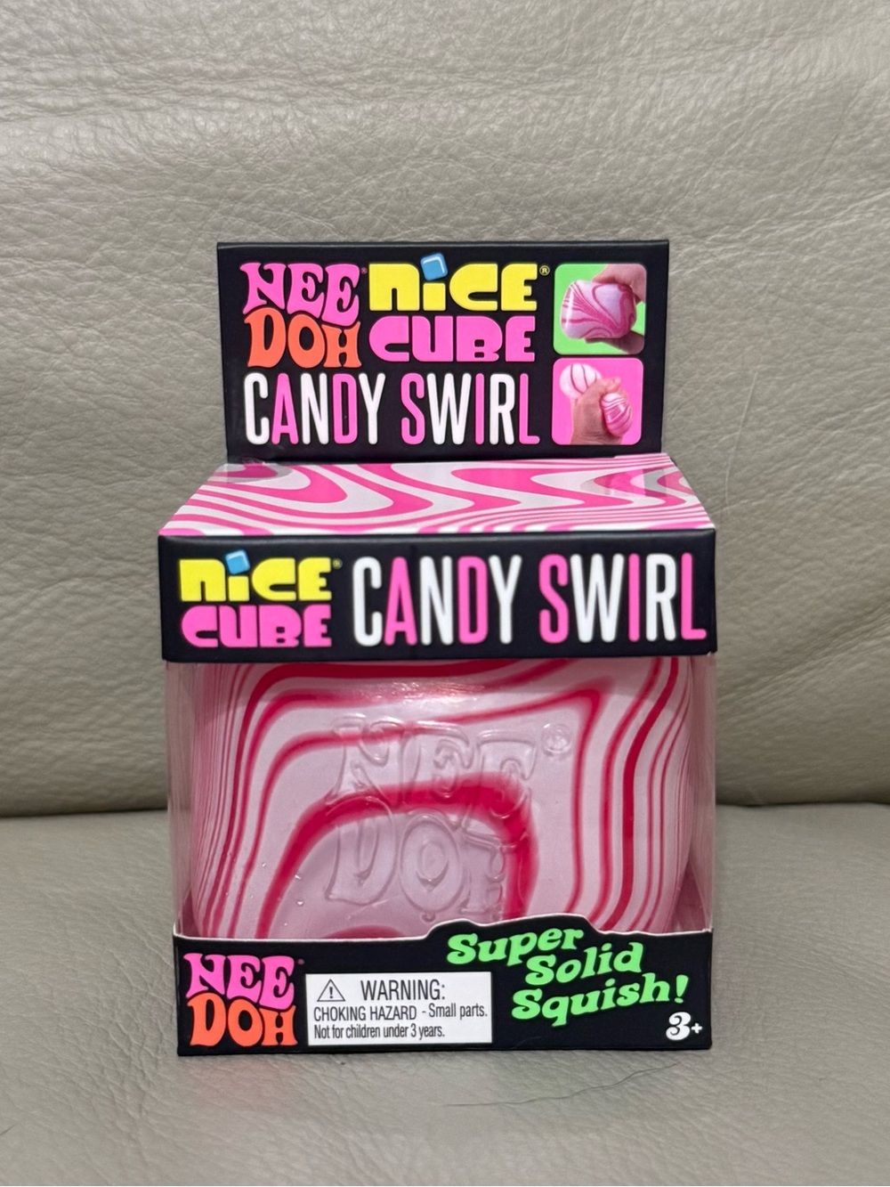NEW Needoh Nice Cube Candy Swirl Squishmas Christmas Candy Cane
